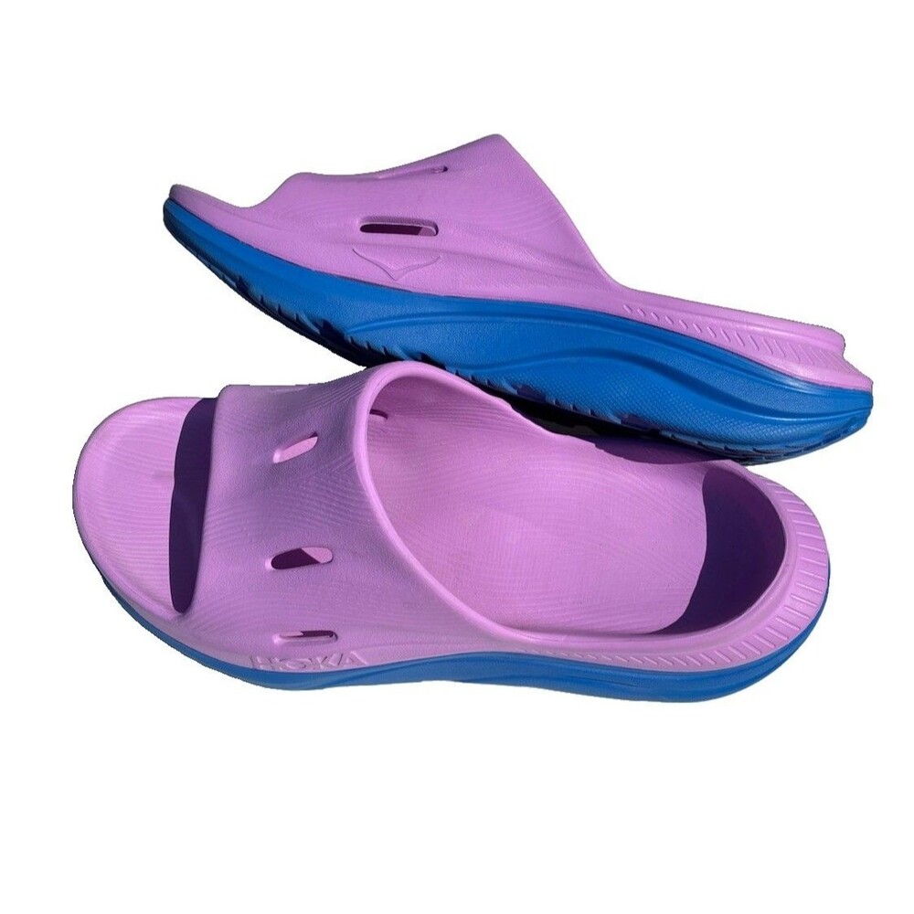 Hoka Unisex M Sz 9 W Sz 11 Slides Sandal Slip On Recovery Comfort Shoe Purple